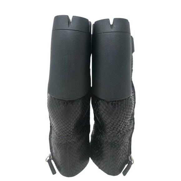 Giuseppe Zanotti Gintonic Black Snake Embossed Leather Combat Platform Boots 7.5 - Picture 9 of 16